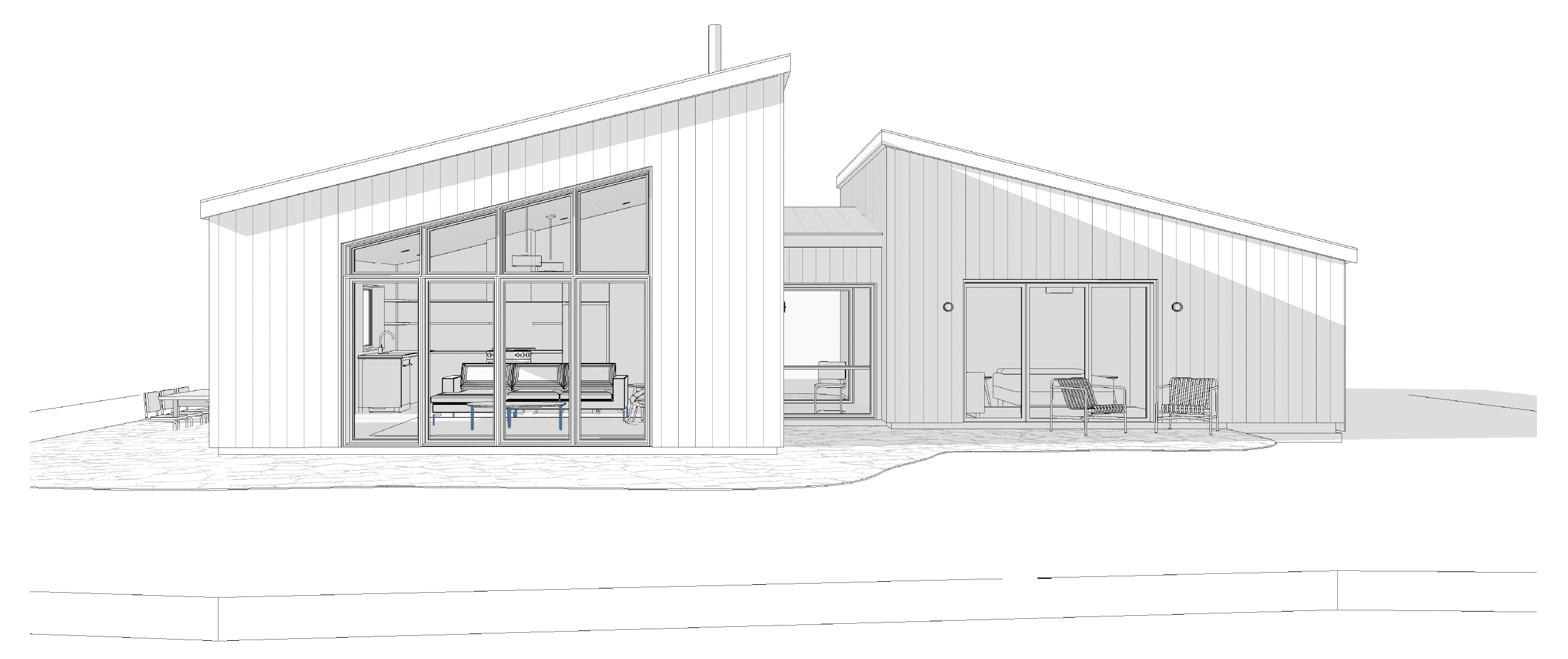 Maine Cabin — perspective render, Hereabout Home